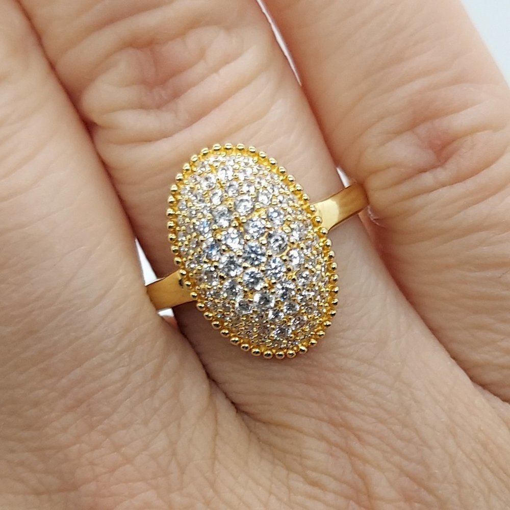 Cz Diamond Ring, Stackable Bling Ring, Cz Pave Ri… - image 2